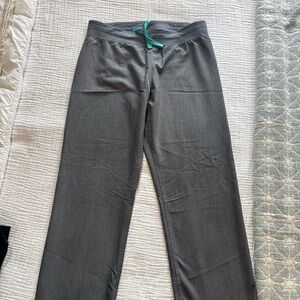 Figs Women's Gray Joggers with Teal Drawstring